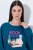 Ulla Popken 852710 Camisola de estar em casa de manga comprida Petróleo - Pijamas/Loungewear - 
