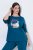 Ulla Popken 852710 Camisola de estar em casa de manga comprida Petróleo - Pijamas/Loungewear - 