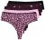 Ulla Popken 852758 Tangas com padrão pack de 5 Ameixa - Cuecas - 