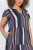 Ulla Popken 852771 Vestido às riscas com folhos Azul-marinho - Vestidos - Vestidos para todos os tamanhos