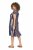 Ulla Popken 852771 Vestido às riscas com folhos Azul-marinho - Vestidos - Vestidos para todos os tamanhos