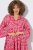 Ulla Popken 852841 Vestido floral com folhos Magenta - Vestidos midi - Vestidos Midi Tamanhos Grandes