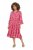 Ulla Popken 852841 Vestido floral com folhos Magenta - Vestidos midi - Vestidos Midi Tamanhos Grandes