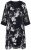 Ulla Popken 852959 Vestido floral com manga 3/4 Preto - Vestidos midi - Vestidos Midi Tamanhos Grandes