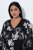 Ulla Popken 852959 Vestido floral com manga 3/4 Preto - Vestidos midi - Vestidos Midi Tamanhos Grandes