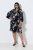 Ulla Popken 852959 Vestido floral com manga 3/4 Preto - Vestidos midi - Vestidos Midi Tamanhos Grandes