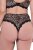 Ulla Popken 853106 Tangas com padrão animal Preto - Cuecas - 