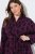 Ulla Popken 853168 Roupão turco com padrão animal Ameixa - Robes & roupões - 