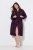 Ulla Popken 853168 Roupão turco com padrão animal Ameixa - Robes & roupões - 