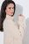 Ulla Popken 853504 Vestido de malha de manga comprida com gola alta Branco sujo - Vestidos de malha - 