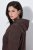 Ulla Popken 853577 Casaco de fleece de malha com capuz e estampado Castanho mogno - Roupa polar - 