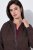 Ulla Popken 853577 Casaco de fleece de malha com capuz e estampado Castanho mogno - Roupa polar - 