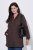 Ulla Popken 853577 Casaco de fleece de malha com capuz e estampado Castanho mogno - Roupa polar - 