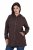 Ulla Popken 853577 Casaco de fleece de malha com capuz e estampado Castanho mogno - Roupa polar - 