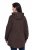 Ulla Popken 853577 Casaco de fleece de malha com capuz e estampado Castanho mogno - Roupa polar - 