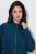 Ulla Popken 853668 Casaco polar com gola alta Petróleo - Roupa polar - 