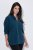 Ulla Popken 853668 Casaco polar com gola alta Petróleo - Roupa polar - 