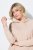 Ulla Popken 853669 Vestido de malha de manga comprida com capuz Bege - Vestidos midi - Vestidos Midi Tamanhos Grandes