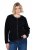 Ulla Popken 853685 Casaco teddy curto com debrum efeito pele Preto - Jaquetas - Casacos plus size para mulher