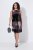 Ulla Popken 853768 Vestido de lantejoulas às riscas Preto - Vestidos de noite - Vestidos de festa em tamanhos grandes