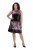 Ulla Popken 853768 Vestido de lantejoulas às riscas Preto - Vestidos de noite - Vestidos de festa em tamanhos grandes