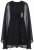 Ulla Popken 853774 Vestido com folhos Preto - Vestidos de noite - Vestidos de festa em tamanhos grandes