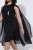 Ulla Popken 853774 Vestido com folhos Preto - Vestidos de noite - Vestidos de festa em tamanhos grandes