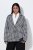 Ulla Popken 855173 Blazer de malha aos quadrados Branco sujo - Blazers e Coletes - Blazers em Tamanhos Grandes