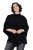 Ulla Popken 855277 Poncho de malha com bainha em bico e decote barco Preto - Ponchos e capas - 