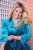 Ulla Popken 855499 Blazer de veludo com strass Turquesa - Blazers e Coletes - Blazers em Tamanhos Grandes