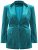 Ulla Popken 855499 Blazer de veludo com strass Turquesa - Blazers e Coletes - Blazers em Tamanhos Grandes