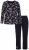 Ulla Popken 856134 Pijama com flores Preto - Pijamas/Loungewear - 