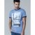 D555 Howie Fine Stripe T-shirt Blue - T-shirts - T-shirts Homem Tamanhos Grandes