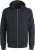 Jack & Jones BRADLEY Zip Hoodi Black - Sweatshirts & hoodies - Sweatshirt & Camisolas com Capuz tamanhos grandes