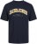 Jack & Jones CALEB VARSITY O-Neck T-Shirt Navy Blazer - T-shirts - T-shirts Homem Tamanhos Grandes