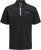 Jack & Jones Fusion Pique Zipper Polo Black - Pólos - Pólos Tamanhos Grandes Homem
