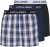 Jack & Jones Saigon Blue/Red Check Woven Boxers 3-Pack Navy Blazer - Roupa Interior & natação - Roupa interior Homem Tamanhos Grandes