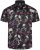 Kam Jean 6074 Camisa De Manga Curta Com Estampa De Caveira Floral Preta - Camisas - Camisas Homem Tamanhos Grandes