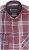Kam Jeans P038 LS Premium Cotton Check Shirt Wine - Camisas - Camisas Homem Tamanhos Grandes