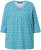 Ulla Popken Flower Print 3/4 Sleeve A-Line Tee Deep Aqua - T-shirts estampadas para mulher - 