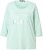 Ulla Popken Metallic Lettering 3/4 Sleeve Tee Mint Green - T-shirts estampadas para mulher - 
