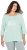 Ulla Popken Metallic Lettering 3/4 Sleeve Tee Mint Green - T-shirts estampadas para mulher - 