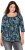Ulla Popken Graphic Print Square Neck Tee Black - T-shirts estampadas para mulher - 