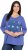 Ulla Popken Meet Me In The Moonlight 3/4 Sleeve Graphic Tee Atlantic Blue - T-shirts estampadas para mulher - 