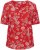 Kaffe Curve Ami Short Sleeve Blouse Printed Poppy Red - Blusas e Túnicas - 