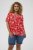 Kaffe Curve Ami Short Sleeve Blouse Printed Poppy Red - Blusas e Túnicas - 