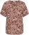 Kaffe Curve Ami Short Sleeve Blouse Printed Henna Brown - Blusas e Túnicas - 