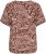Kaffe Curve Ami Short Sleeve Blouse Printed Henna Brown - Blusas e Túnicas - 