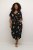 Kaffe Curve Jenna Vestido Preto/Brown Flower estampado - Vestidos - 