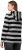 Ulla Popken Mixed Stripe Long Sleeve Hoodie Black - Sweatshirts & hoodies - 